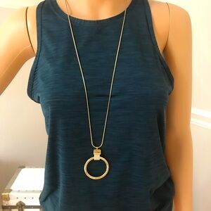 White House Black Market Long Gold Colored Necklace. NWT.